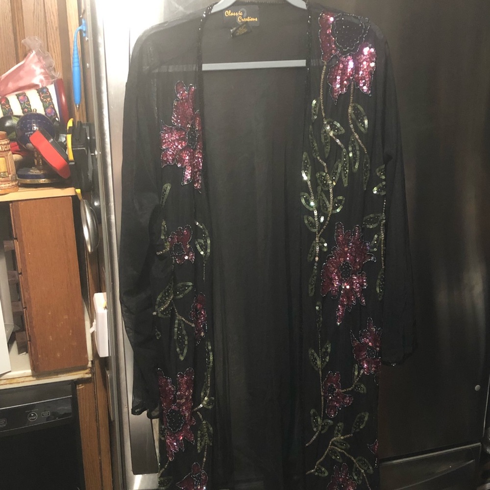 Classic Creations Beaded Floral Evening Jacket- 441 $75 or $70 w/offer